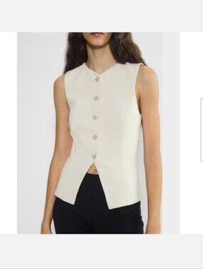 WILFRED Regal Vest Crepette Light Birch Contemporary Size 4 Aritzia NWT